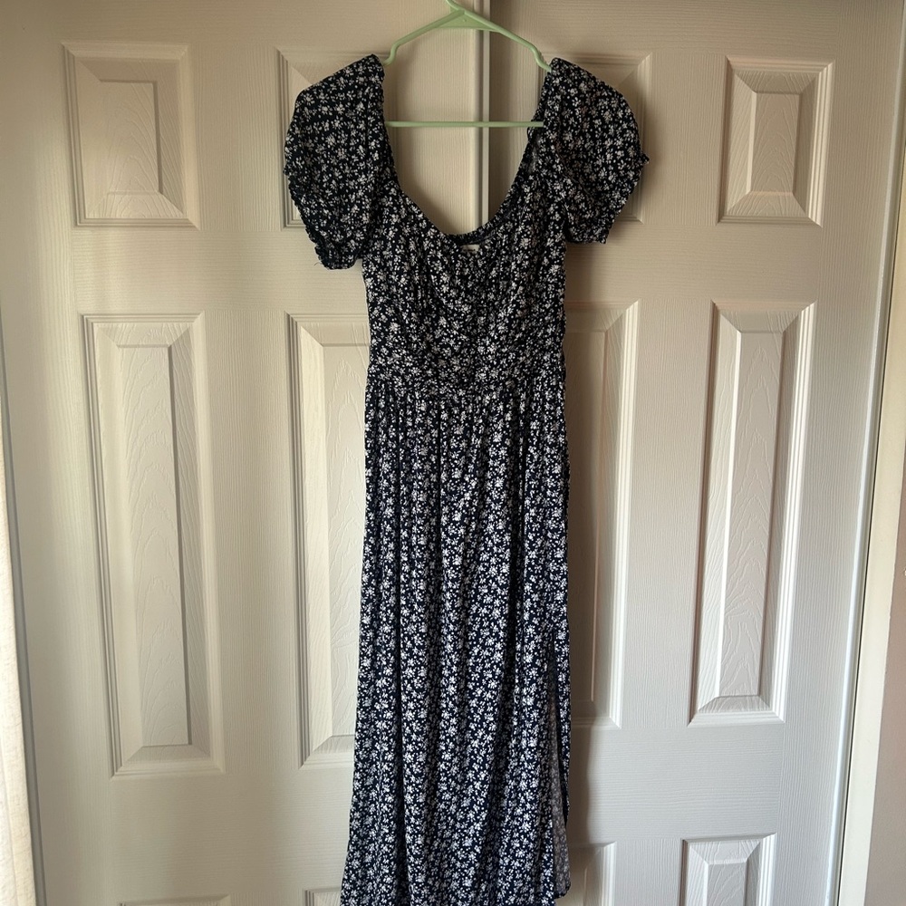 Floral Blue and White Women's Dress